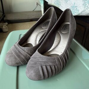 Comfort Suede Gray Women's Wedge Heels